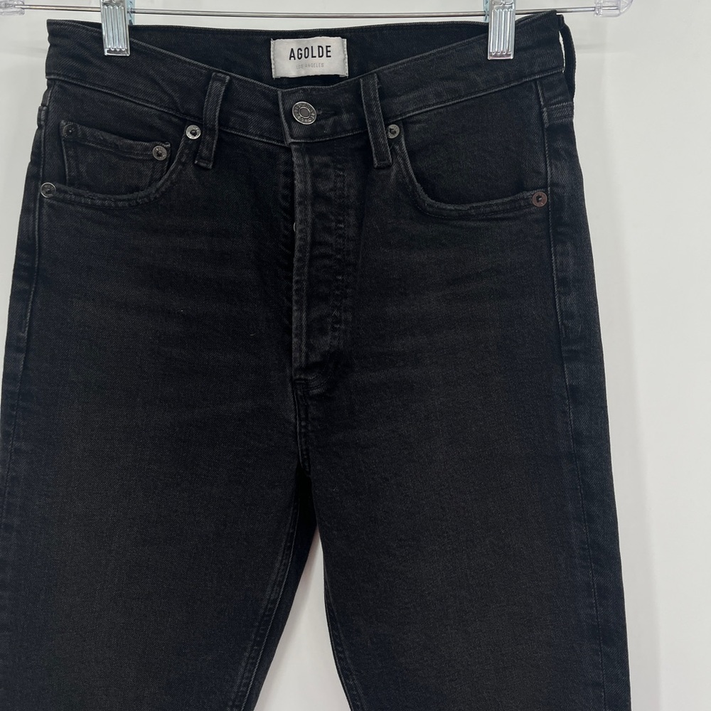 AGOLDE‎ Women's Nico High Rise Slim Fit Black Jeans Hotline Wash Organic Size 26